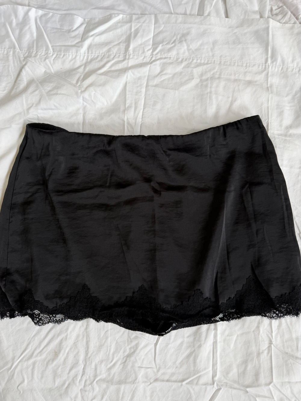 Abercrombie & Fitch Black Lace Trim Slip Skort